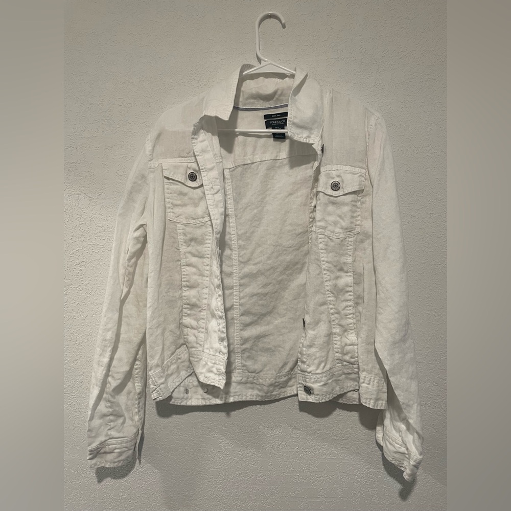 Jones New York White Jacket with Button Front Size Large